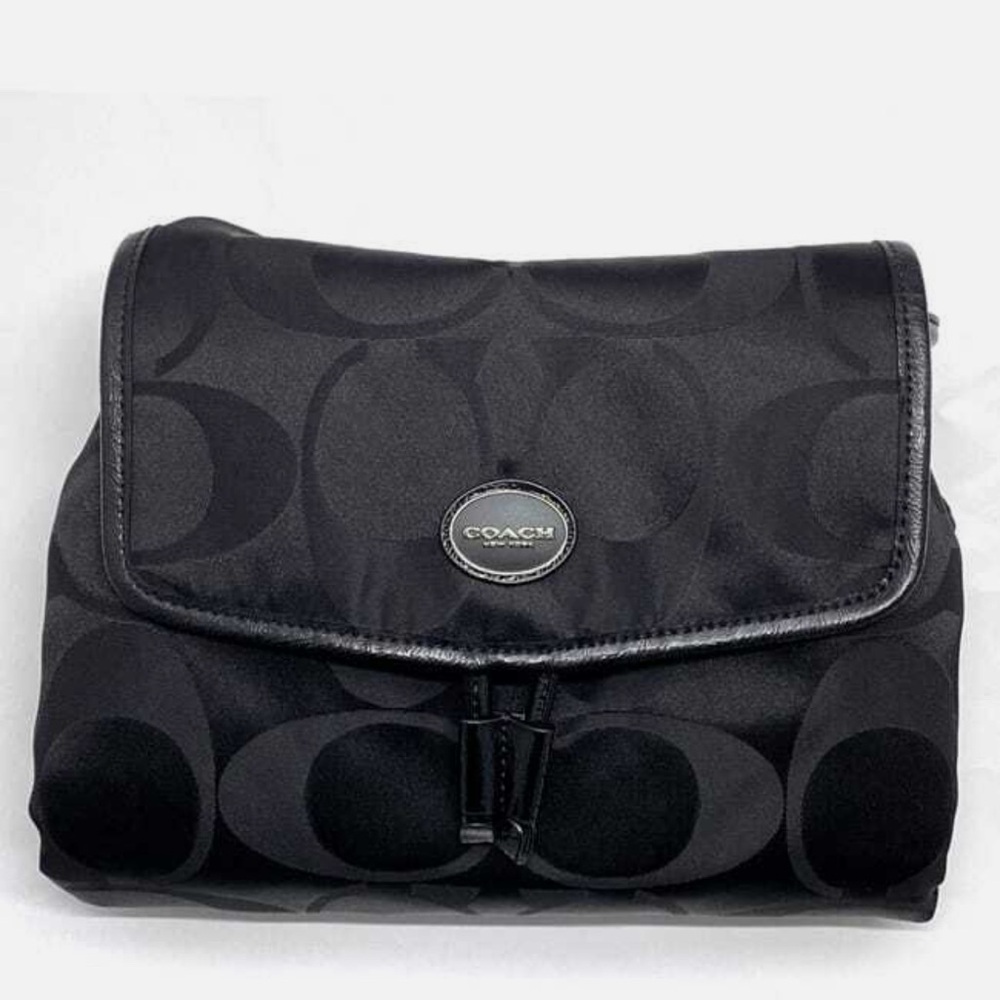 Coach Rucksack EC-22300 Black Signature F77350 Good Condition Canvas Leather - Picture 12 of 13